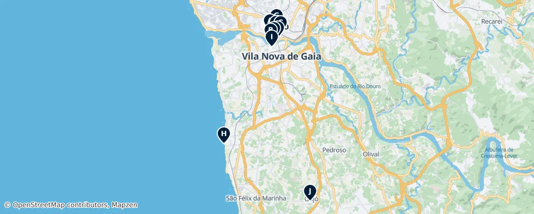 Map of Vila Nova de Gaia