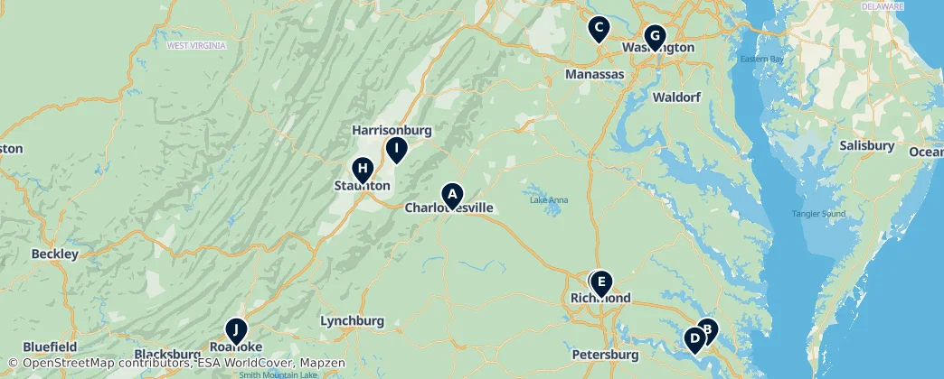 Map of Virginia