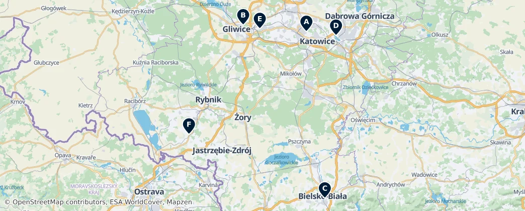 Map of Voivodato de Silesia