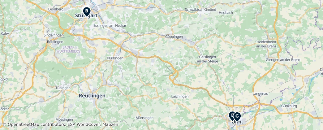 Map of Württemberg