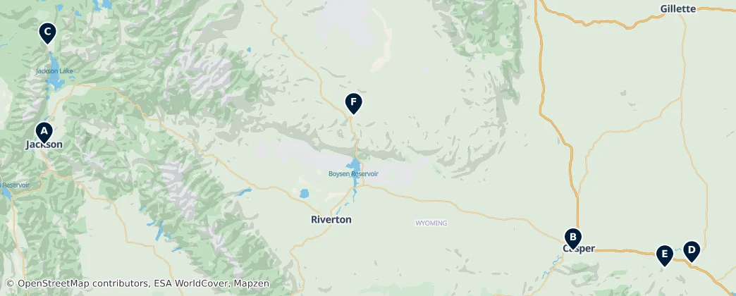 Map of Wyoming