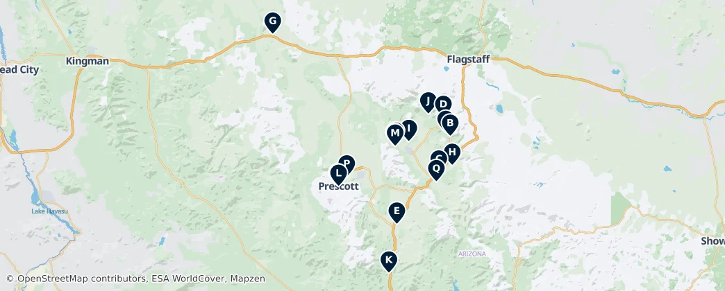Map of Condado de Yavapai