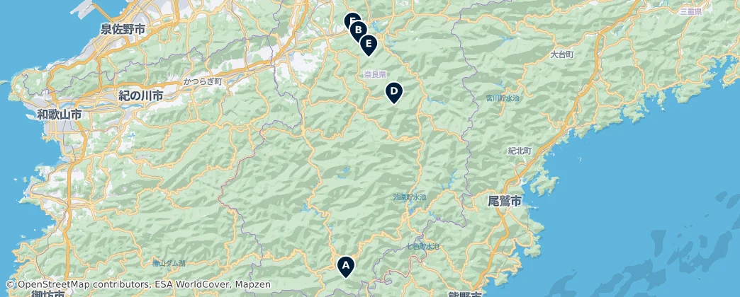 Map of Distrito de Yoshino