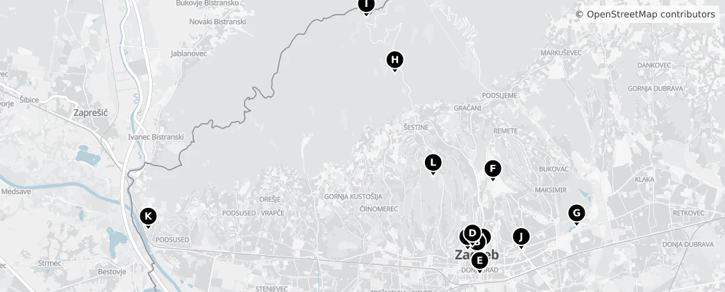 Map of Zagreb