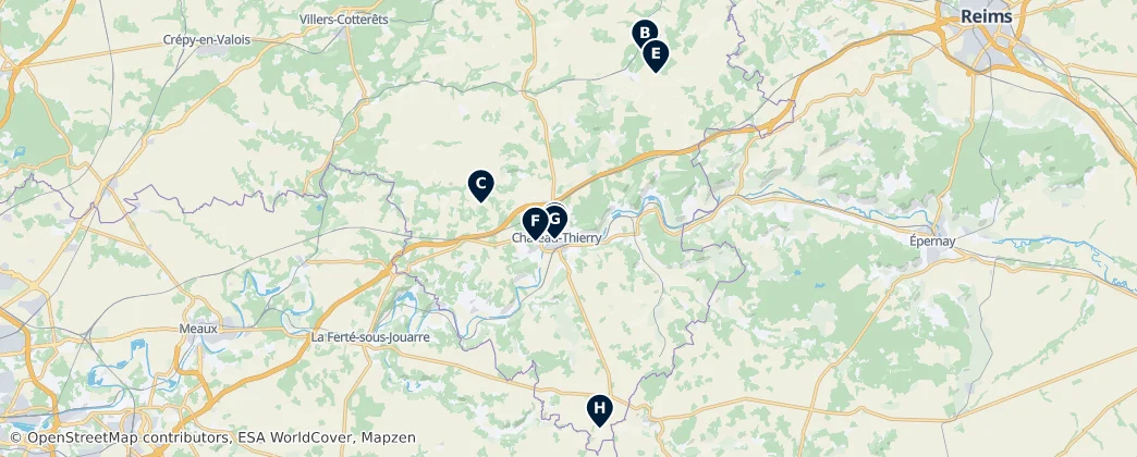 Map of Zone pastorale de Château-Thierry