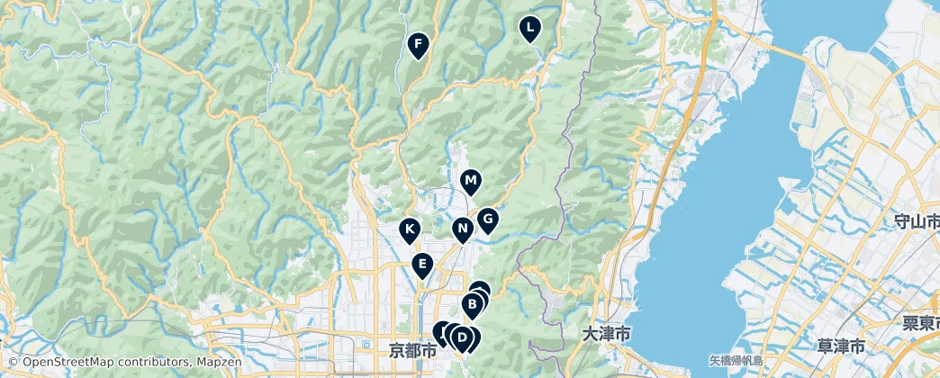 Map of Sakyo Ward
