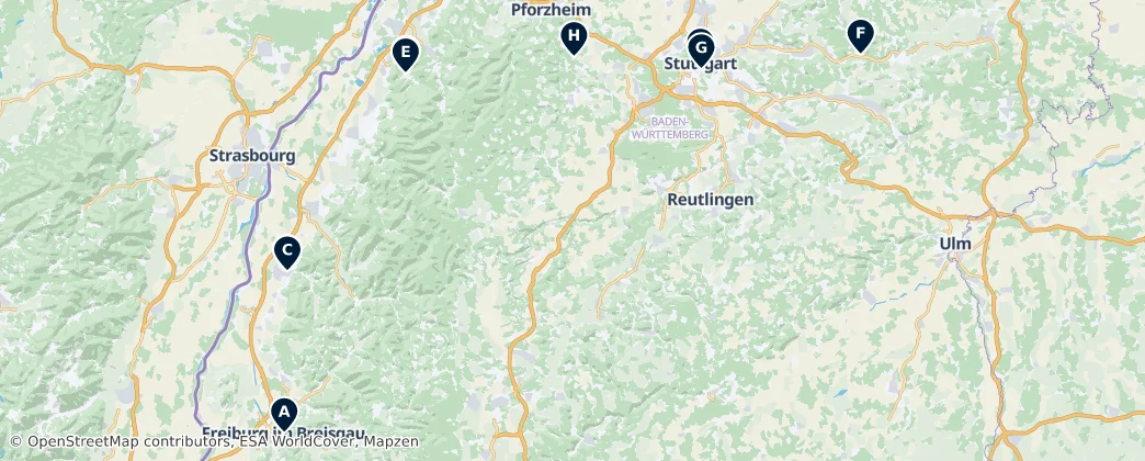 Map of Baden-Württemberg