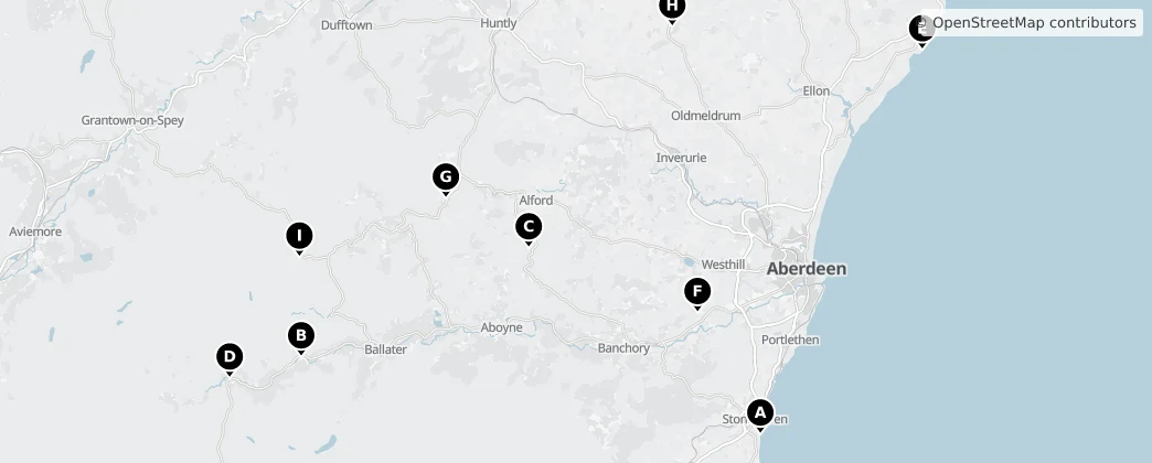 Map of Aberdeenshire