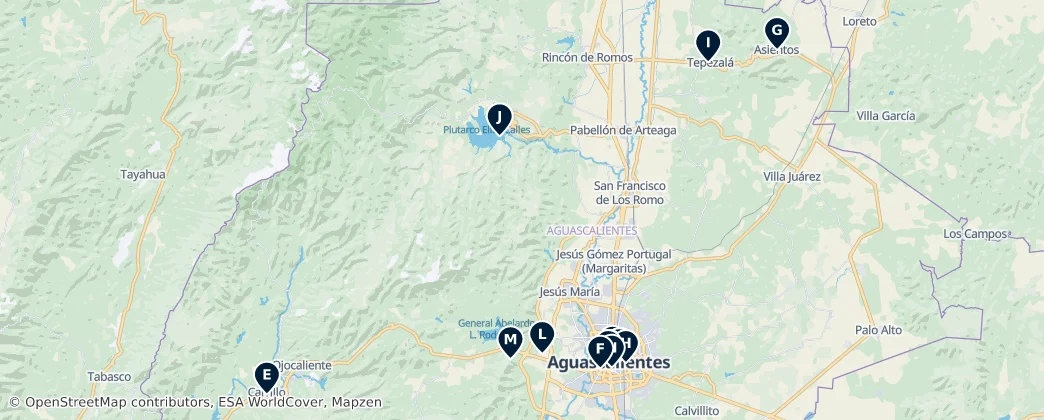 Map of Aguascalientes