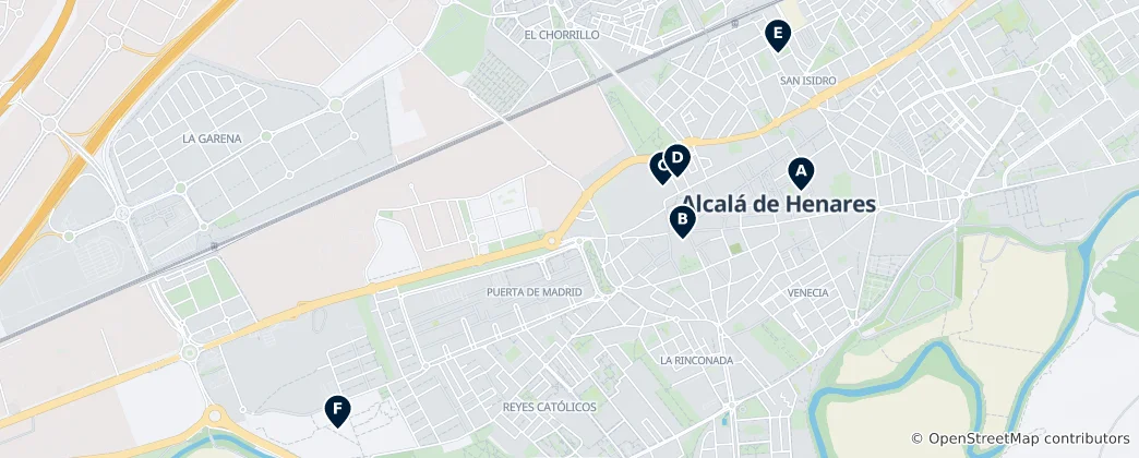Map of Alcalá de Henares