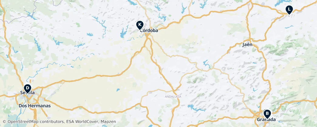 Map of Andalousie