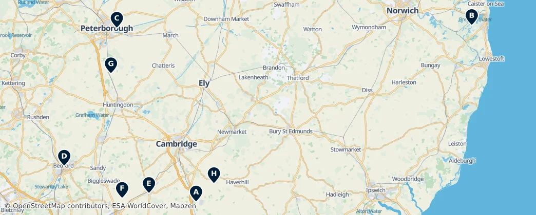 Map of Angleterre de l'Est
