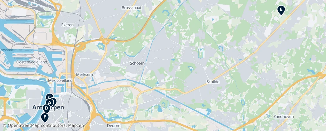 Map of Arrondissement administratif d'Anvers