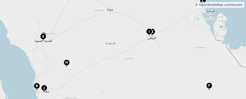 Map of Arabie saoudite