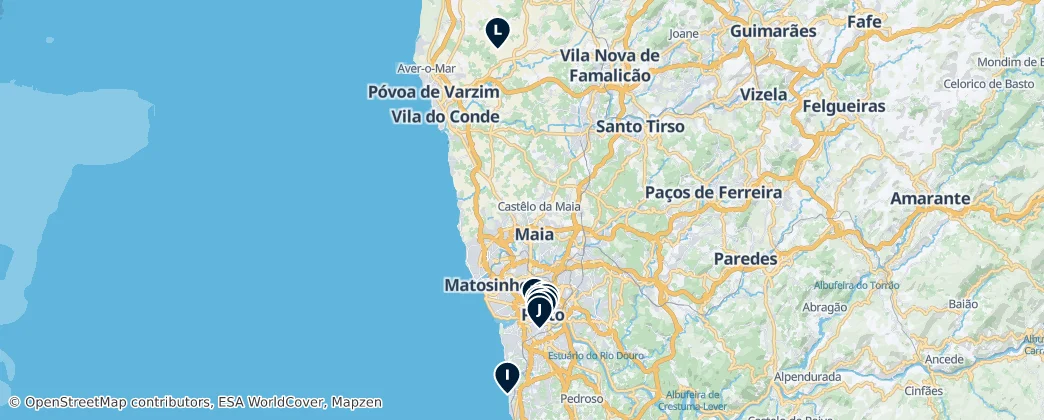 Map of Aire métropolitaine de Porto