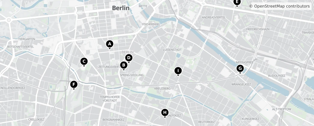 Map of Arrondissement de Friedrichshain-Kreuzberg