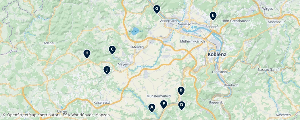 Map of Arrondissement de Mayen-Coblence