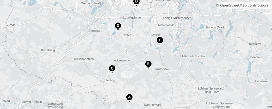 Map of Arrondissement de Teltow-Fläming