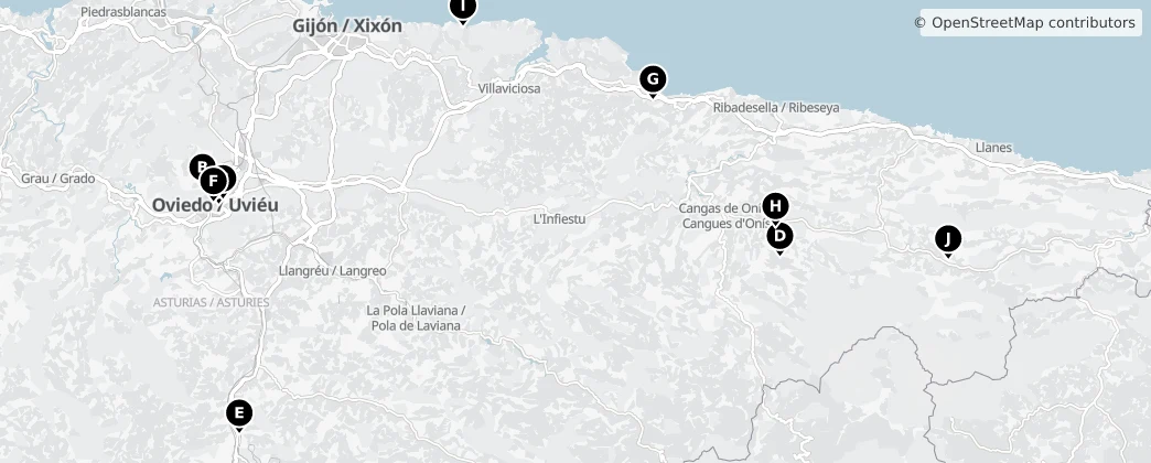 Map of Asturies