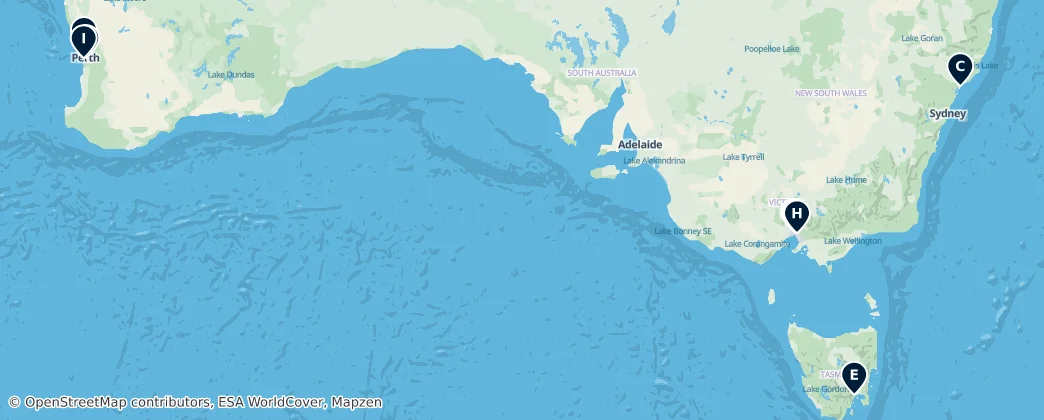 Map of Australie