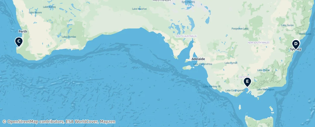 Map of Australie