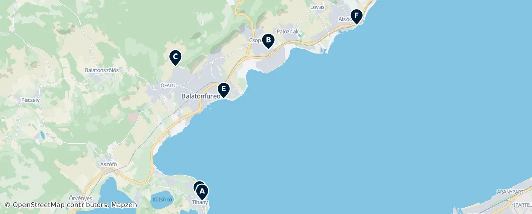 Map of Balatonfüredi járás