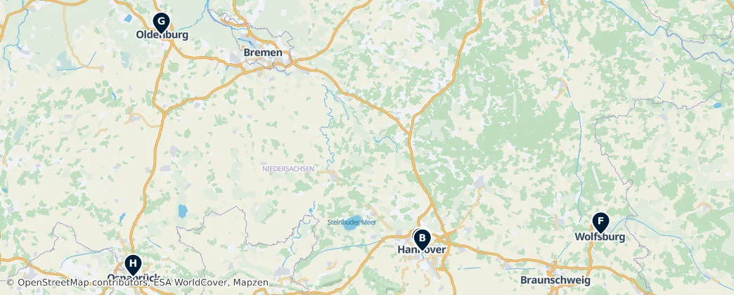 Map of Basse-Saxe