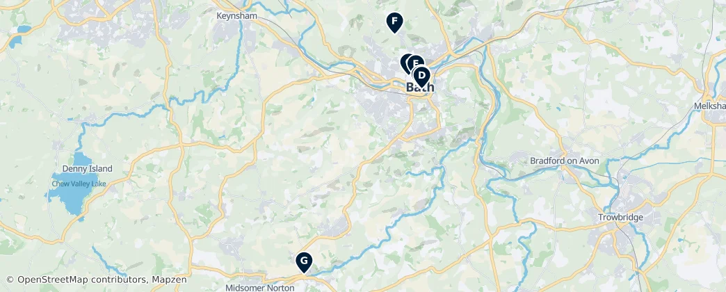 Map of Bath and North East Somerset
