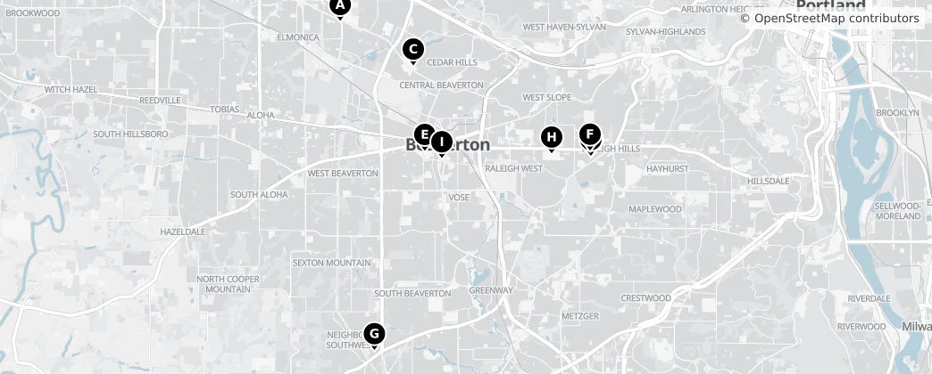 Map of Beaverton