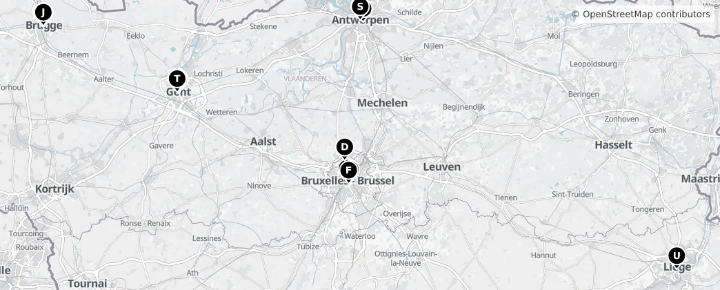 Map of België / Belgique / Belgien (land mass)