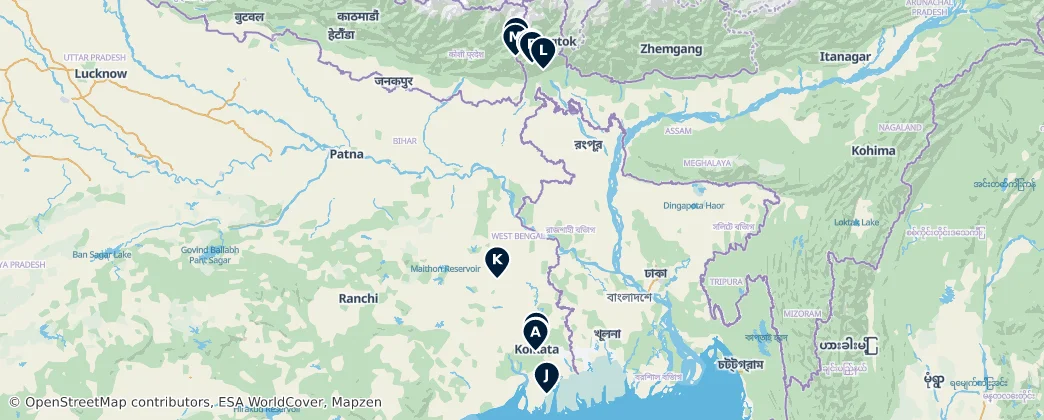 Map of Bengale occidental