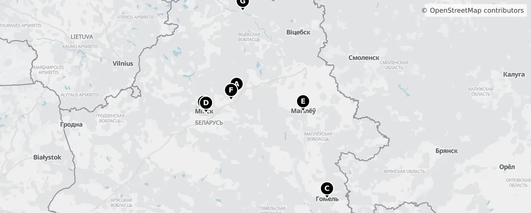 Map of Biélorussie