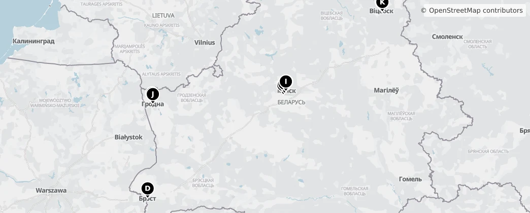 Map of Biélorussie