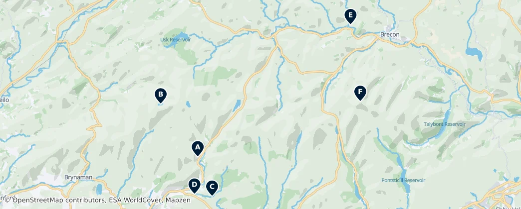 Map of Parc national des Bannau Brycheiniog