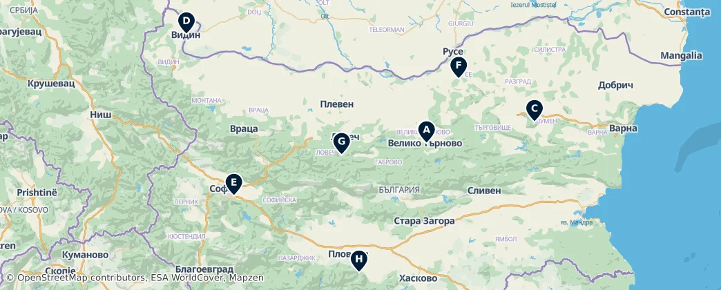 Map of Bulgarie