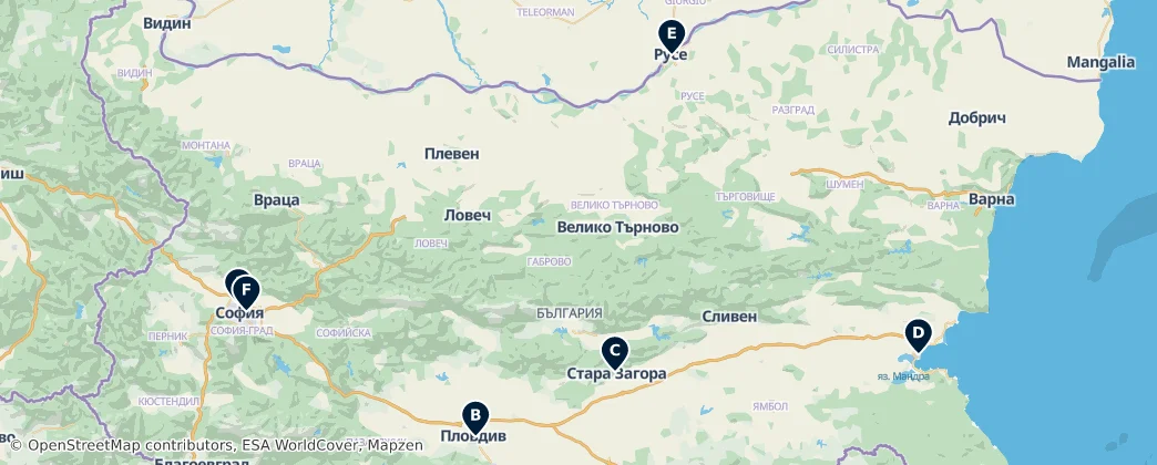 Map of Bulgarie