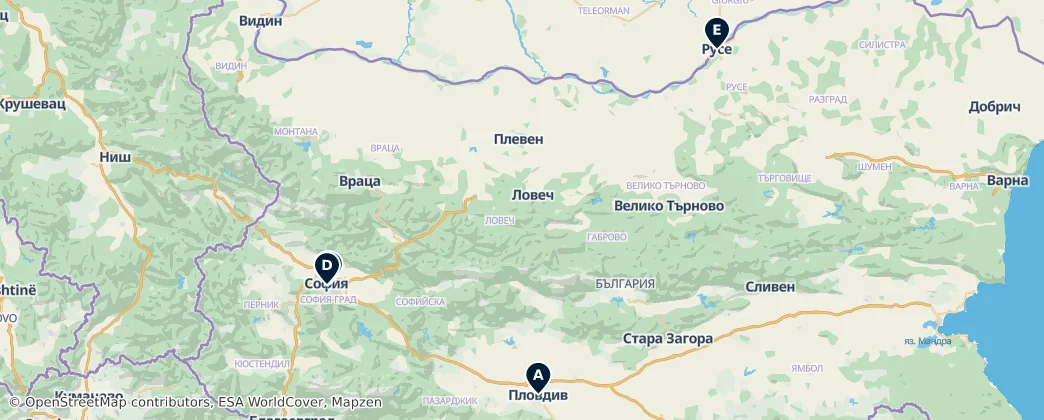 Map of Bulgarie
