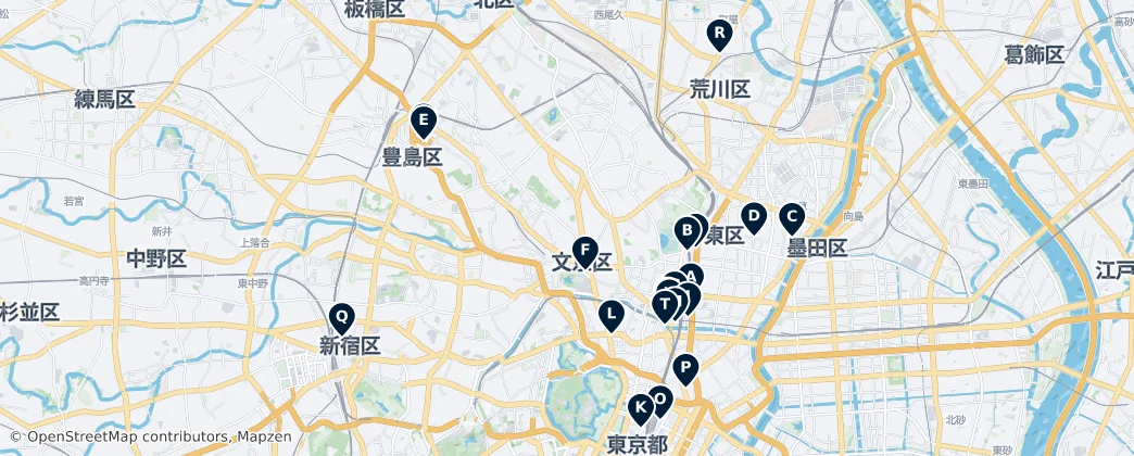 Map of Bunkyō