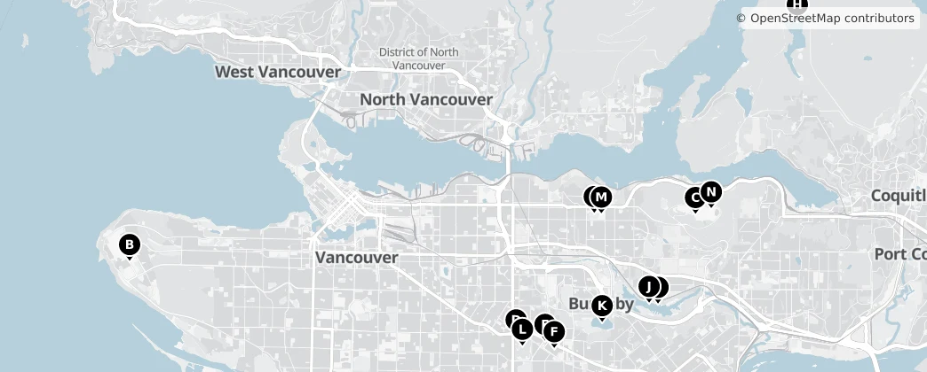 Map of Burnaby