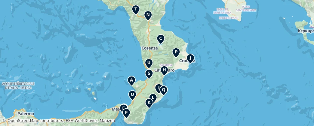 Map of Calabre