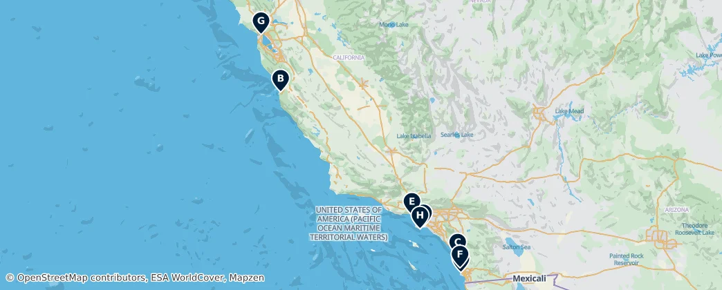 Map of Californie