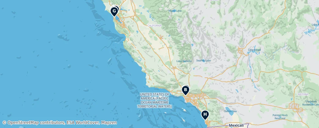 Map of Californie