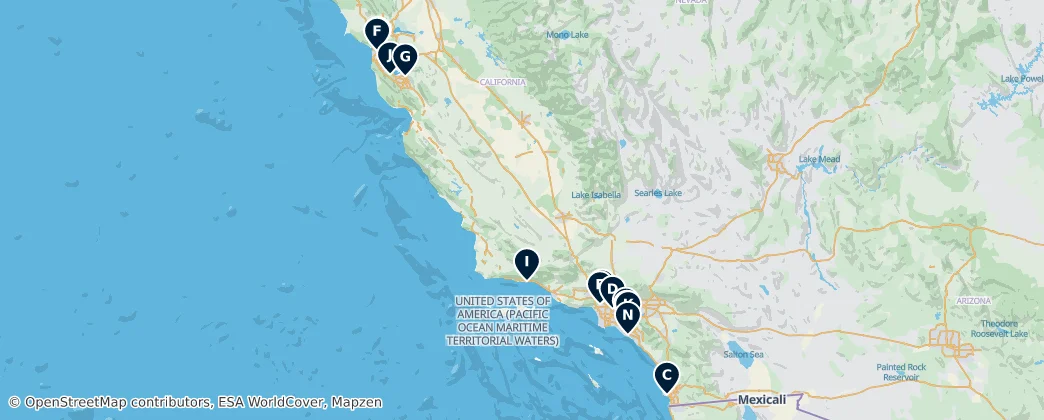 Map of Californie