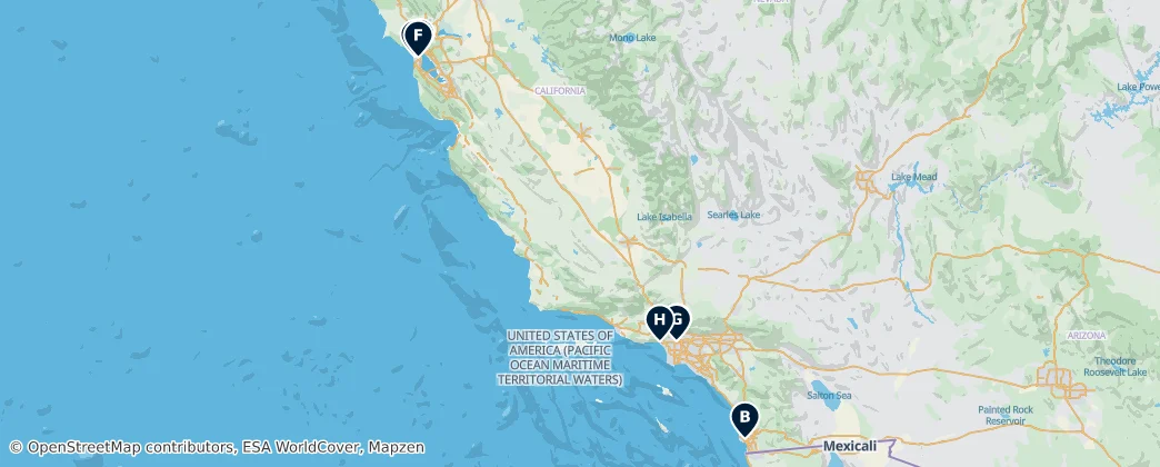 Map of Californie