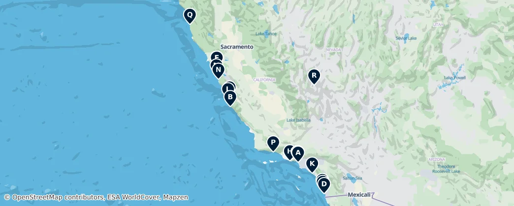 Map of Californie