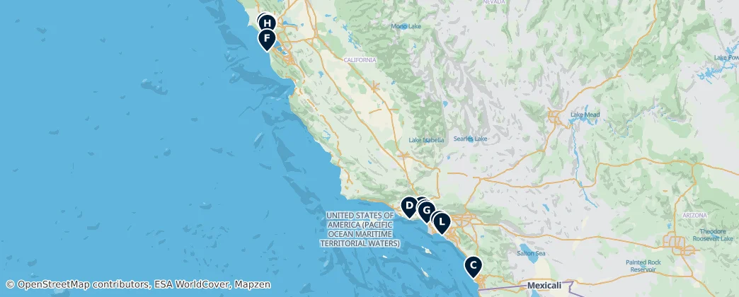 Map of Californie