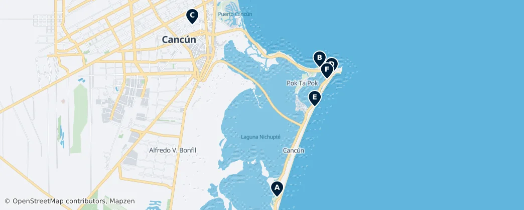 Map of Cancún