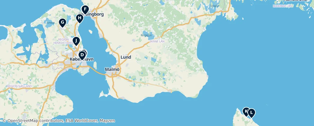 Map of Hovedstaden