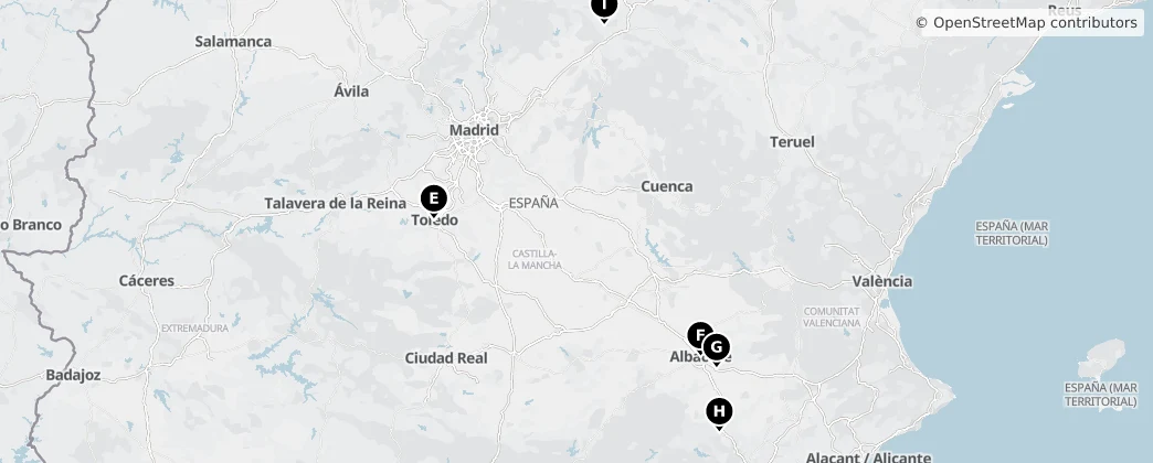 Map of Castille-La Manche