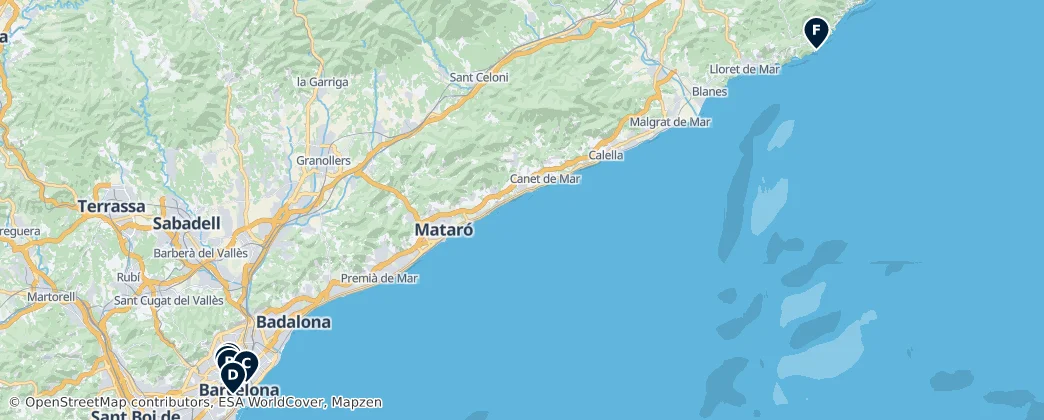Map of Catalogne